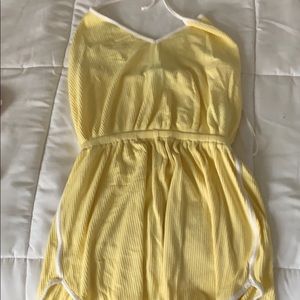 A yellow pajamas romper